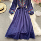 Cute embroidered long sleeve dress  484