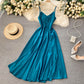 Robe trapèze à col en V mignonne et tendance 485
