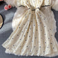 Cute A line flower applique dress fashion dress  523