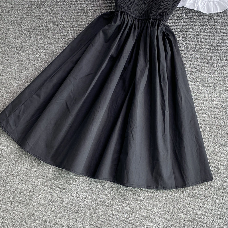 Robe courte à épaules dénudées et jolie ligne A, robe tendance 594