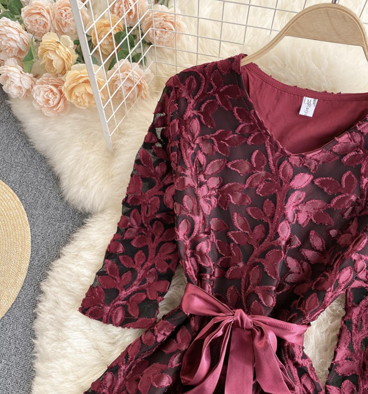 Elegant v neck short A line dress fashion dress  682