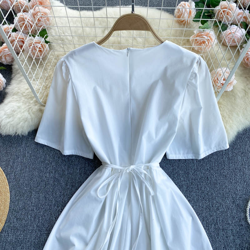 Robe trapèze à col rond et jolie robe tendance 521