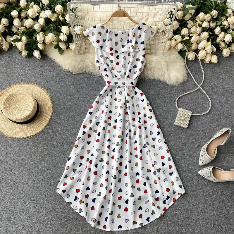 Cute A line high low dress fashion dress  636