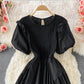 Robe trapèze à col rond et jolie robe tendance 522