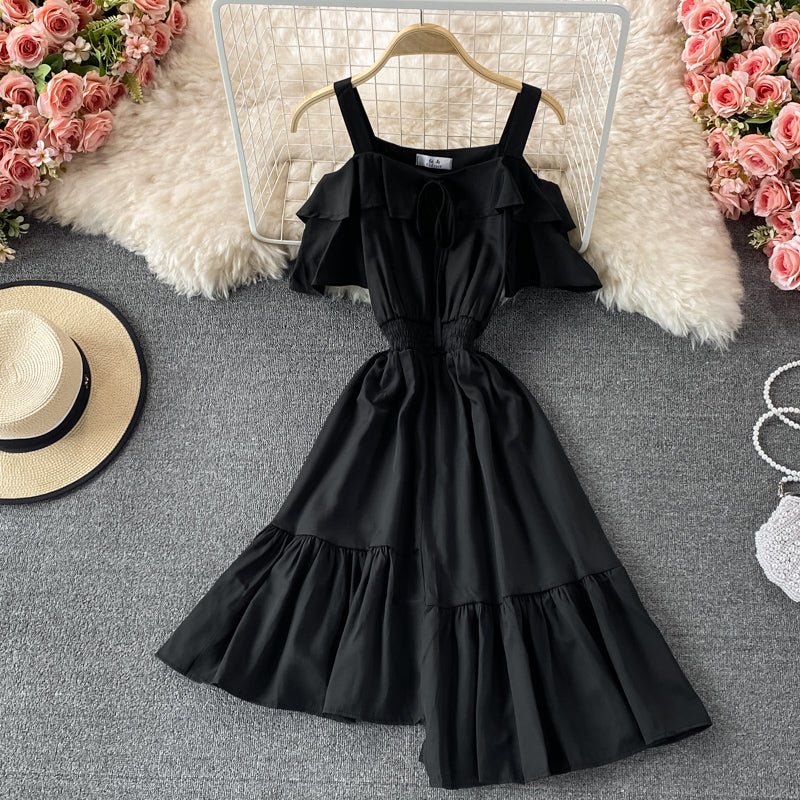 Cute A line irregular dress  623