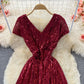 Cute sequins short A line dress fashion dress  467