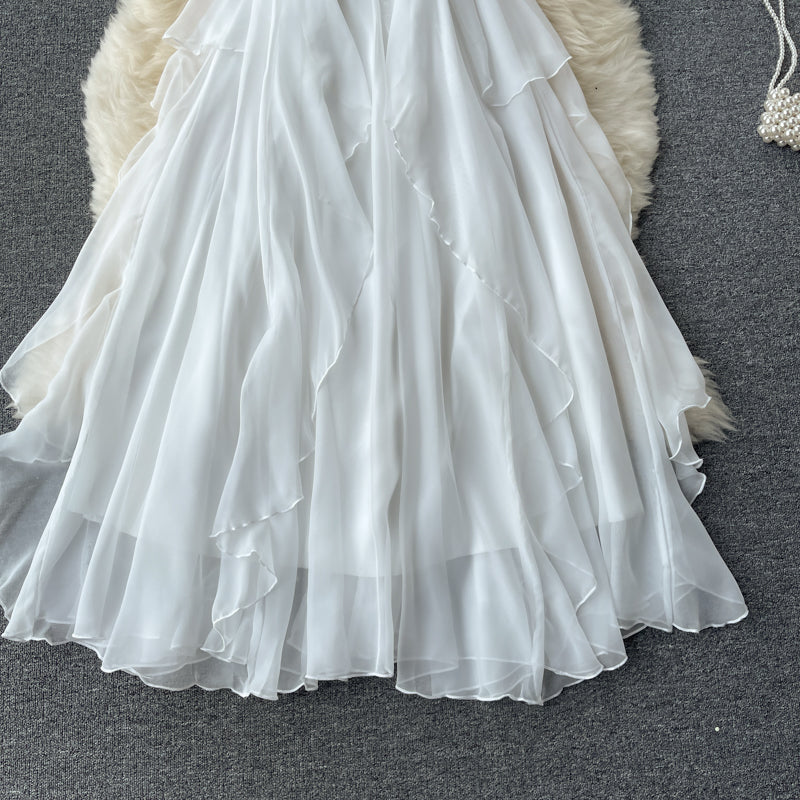 Robe courte en tulle à coupe trapèze mignonne et tendance 494