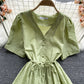 Simple v neck short dress fashion dress  563
