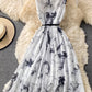 Cute ink print dress A line fashion dress  685