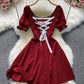 Cute A line lace up dress fashion dress  675