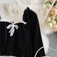 Black velvet long sleeve tops  319