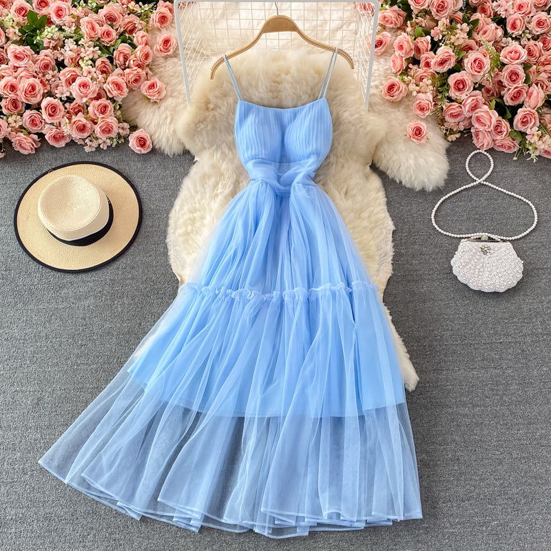 Cute tulle A line dress fashion dress  416