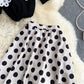 Chemisier tricoté mignon à manches courtes pour la réduction de l'âge, jupe à pois tout-en-un, costume deux pièces à la mode 598