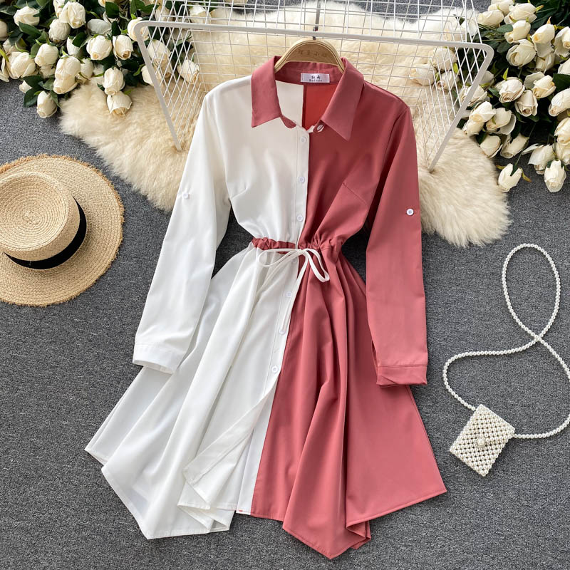 Stylish contrast A line dress  561