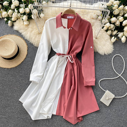 Stylish contrast A line dress  561