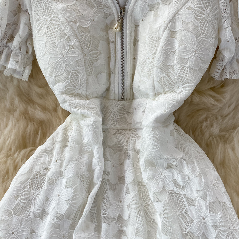 Cute v neck lace dress fashion dress  524