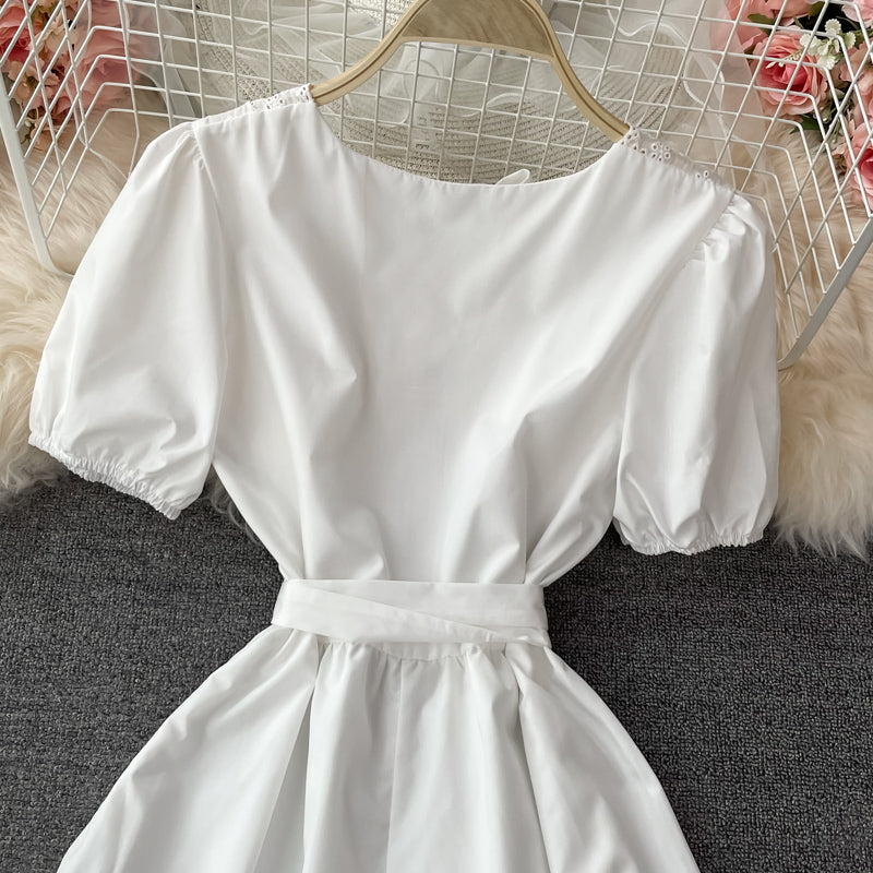 Robe blanche trapèze tendance 621