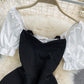 Cute black and white short dress fashion dress  658