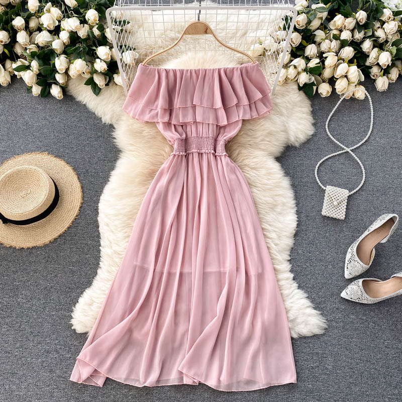 Cute chiffon A line dress fashion dress  637