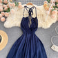 Sexy chiffon backless A line dress  578