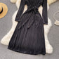 Black v neck long sleeve dress  459