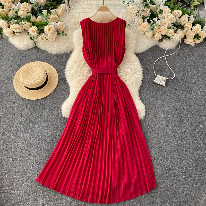 Simple v neck A line dress fashion dress  572