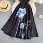 Black round neck A line dress fashion dress  571