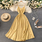 Robe trapèze à col en V mignonne et tendance 485