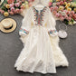 Cute embroidered long sleeve dress  484