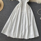 White A line short dress fashion dress  461