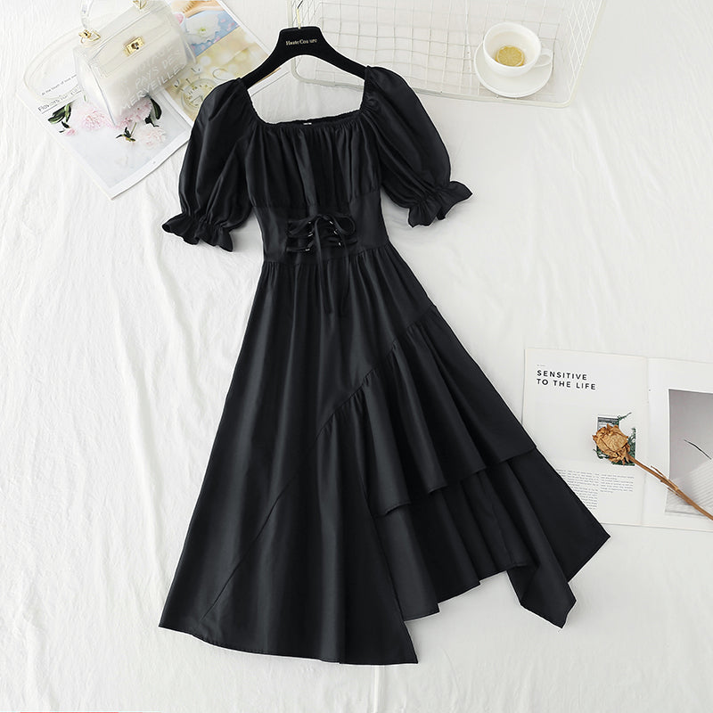Cute irregular A line dress fashion dress  477