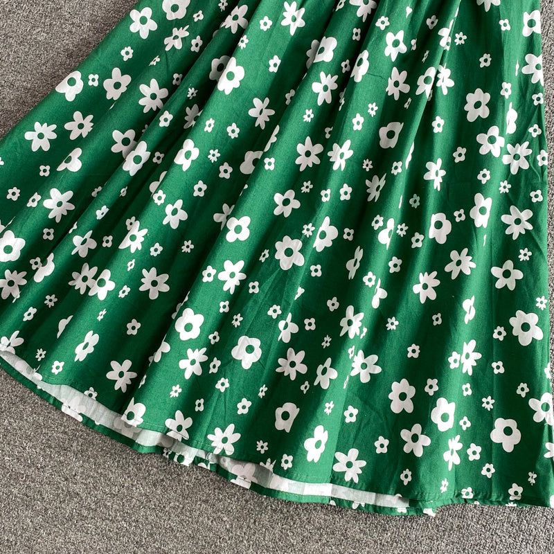 Cute V-neck flower dress fashion dress  573
