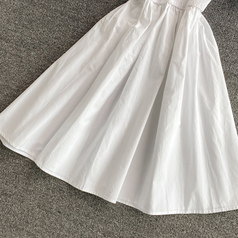 Robe courte à épaules dénudées et jolie ligne A, robe tendance 594