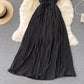 Robe courte noire à coupe trapèze 568