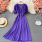 Simple v neck chiffon short dress A line dress  457