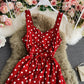 Red polka dot A line dress  482