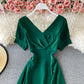 Cute v neck short dress fashion dress  589