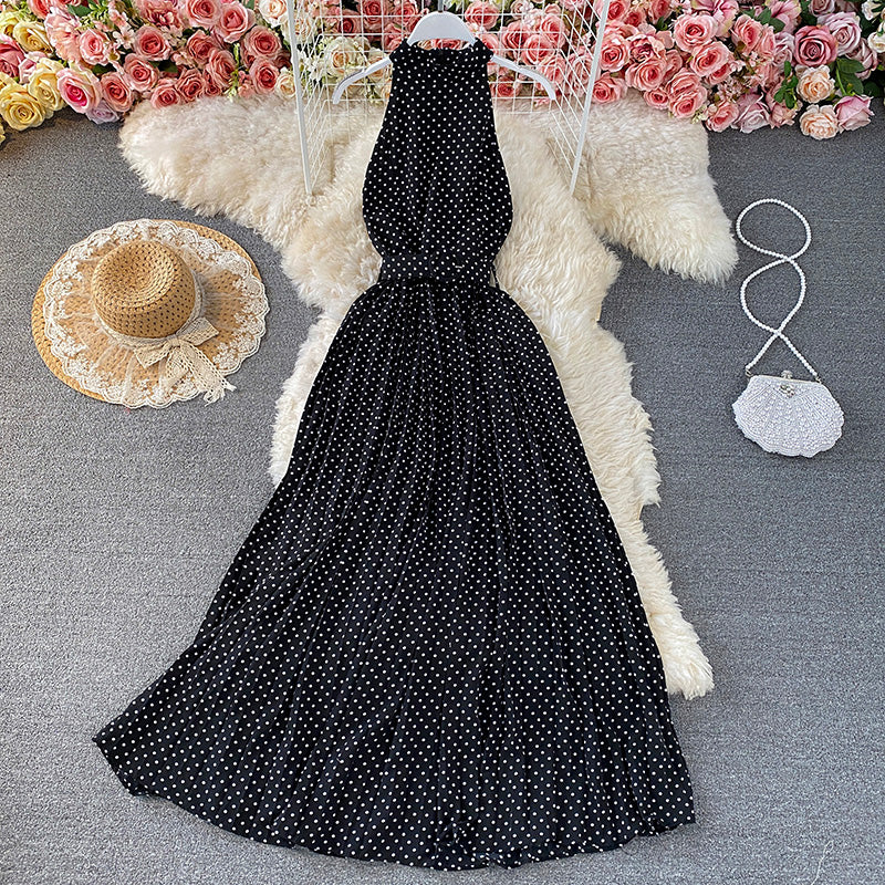 Cute polka dot halterneck dress  458