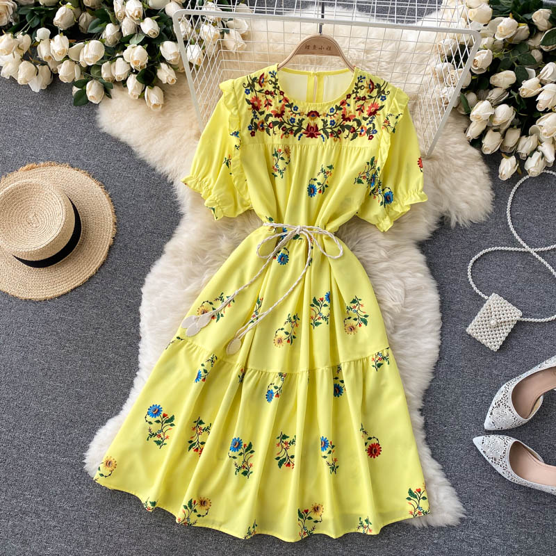 Cute lace short A line dress fashion dress  475