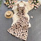 Cute regular polka dot dress two pieces dress  575