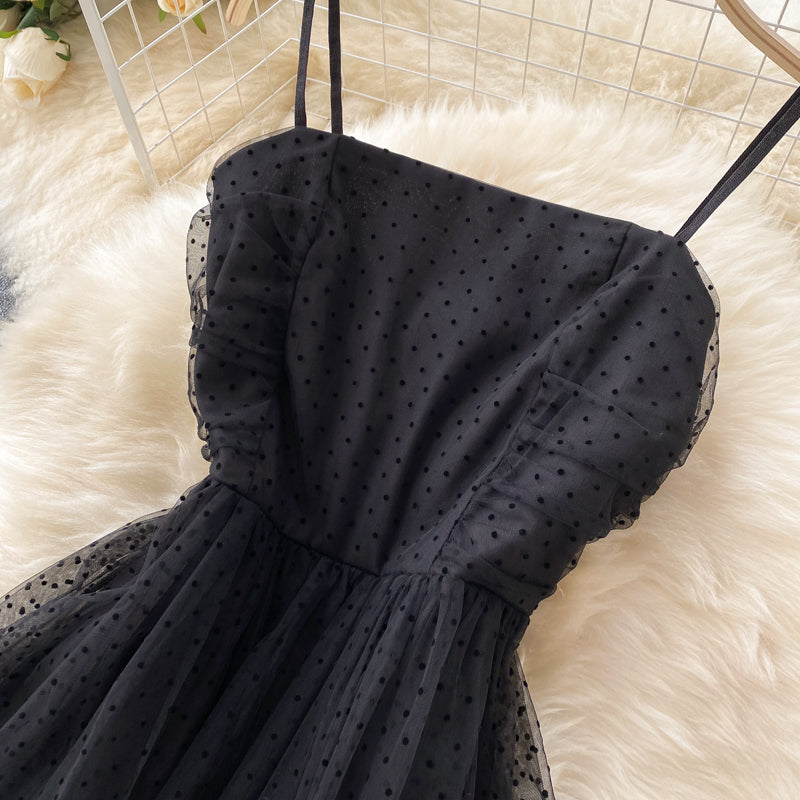 Black A line short dress fashion dress  460