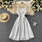 White A line short dress fashion dress  461