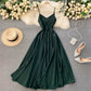 Robe trapèze à col en V mignonne et tendance 485