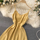 Robe trapèze à col en V mignonne et tendance 485