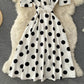 Süßes Polka Dot V-Ausschnitt kurzes Kleid Modekleid 414