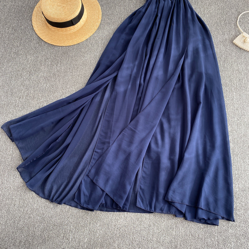 Sexy chiffon backless A line dress  578