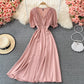 Simple v neck chiffon short dress A line dress  457