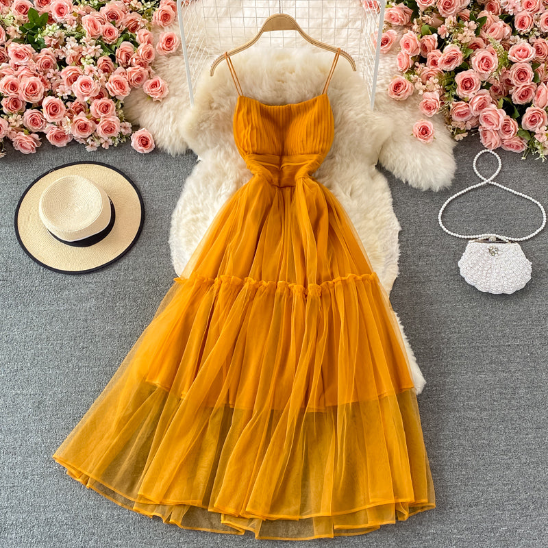 Cute tulle A line dress fashion dress  416