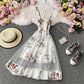 Cute floral A line short dress fashion dress  566