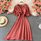 Robe trapèze à col rond et jolie robe tendance 505